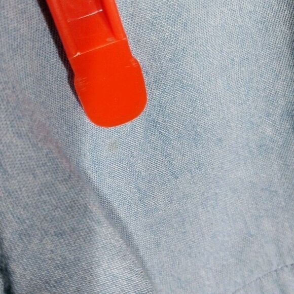 Liz & Me Button Up Shirt 3X Denim Blue Americana Stars Stripes Beaded Sequins - Picture 10 of 12